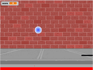 A pong game in Scratch with a score shown in the upper left.