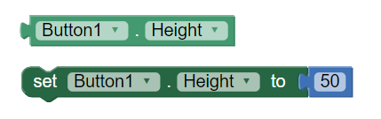 App Inventor Set and Get blocks for object Button1