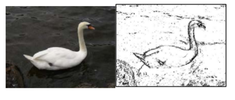 Original picture and after edge detection