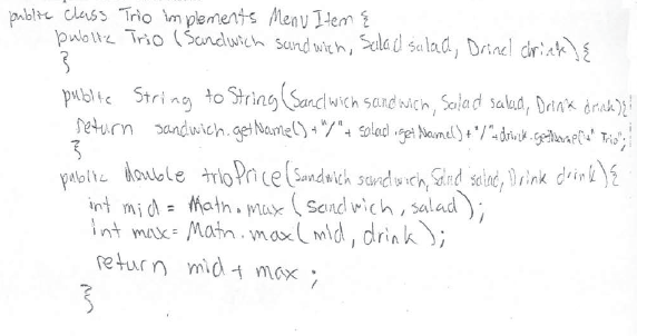 The start of the second sample student response to the Trio class problem.